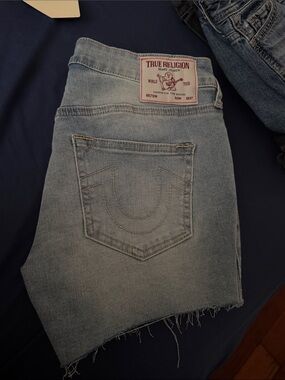 True Religion Light Blue Denim Mini Skirt